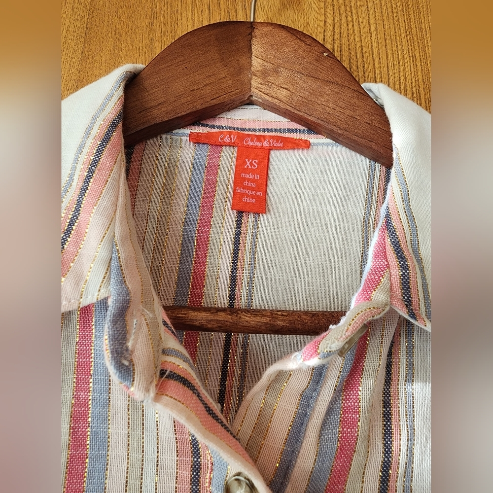 Chelsea & Violet size XS Multicolor Button Up Shirt In Stripe